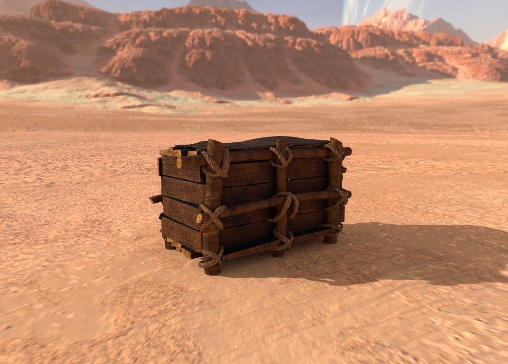 Small Package of Chest Low-poly 3D model_25