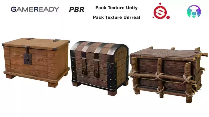 Small Package of Chest Low-poly 3D model