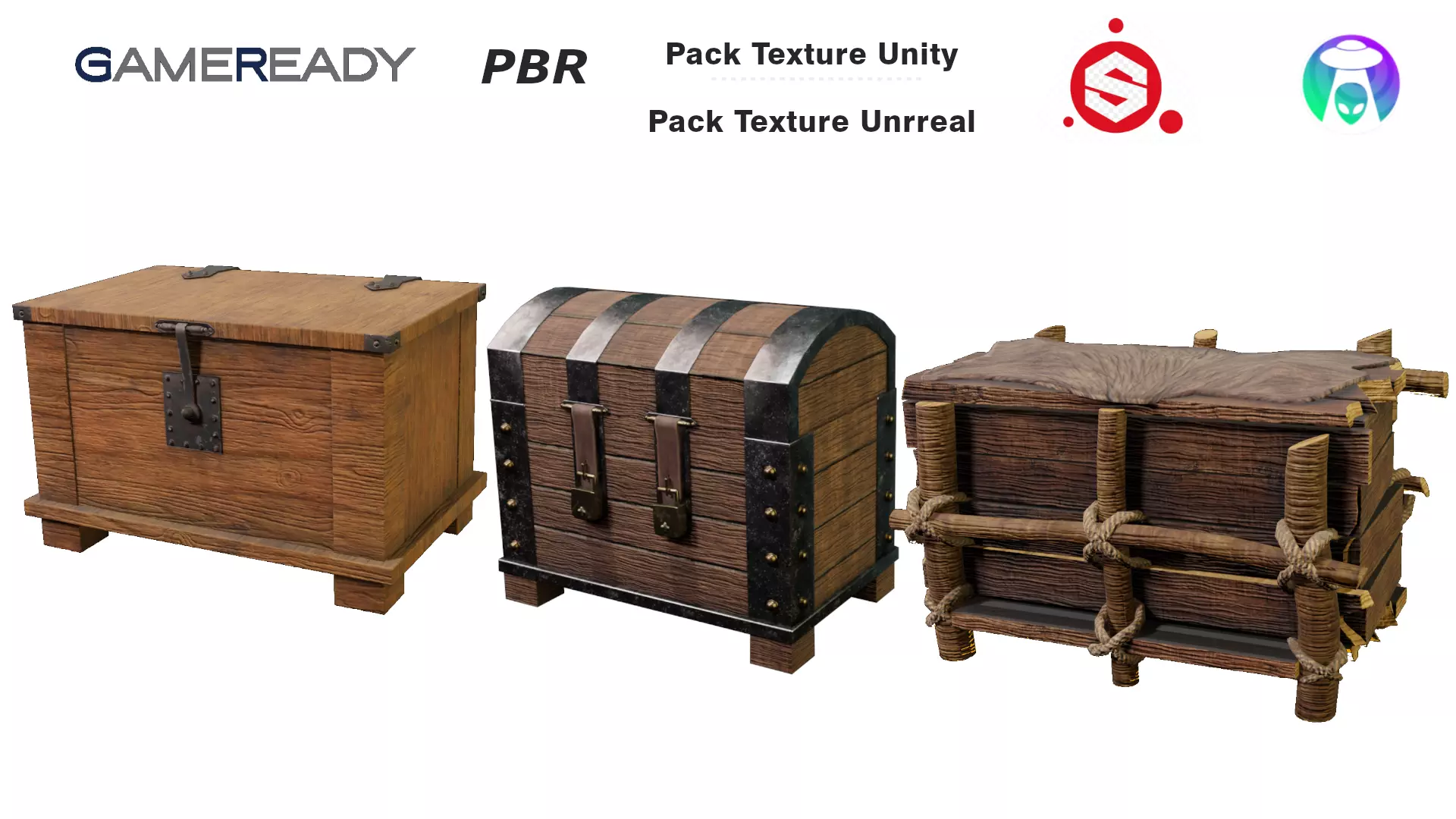 Small Package of Chest Low-poly 3D model_0