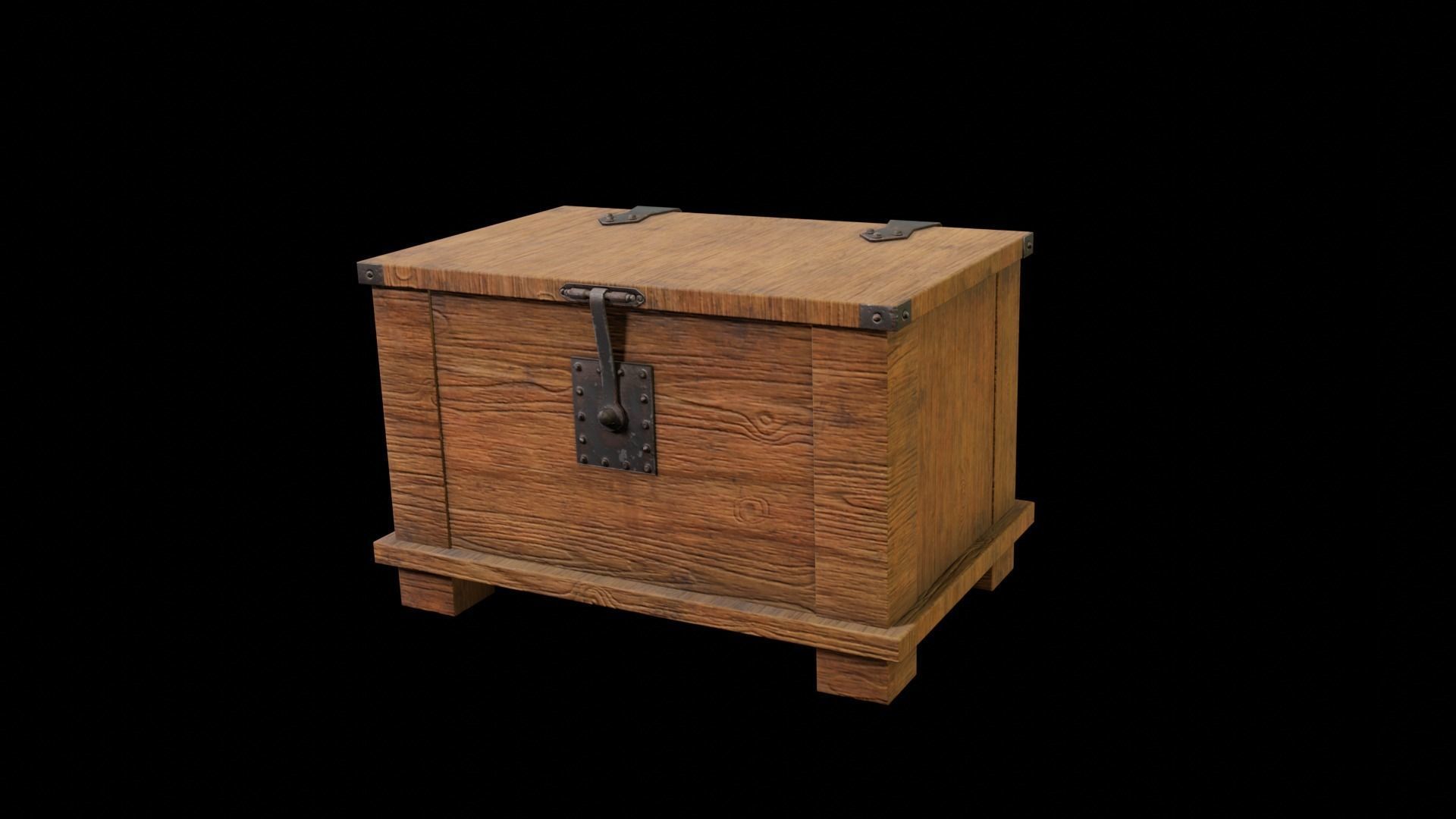 Small Package of Chest Low-poly 3D model_3