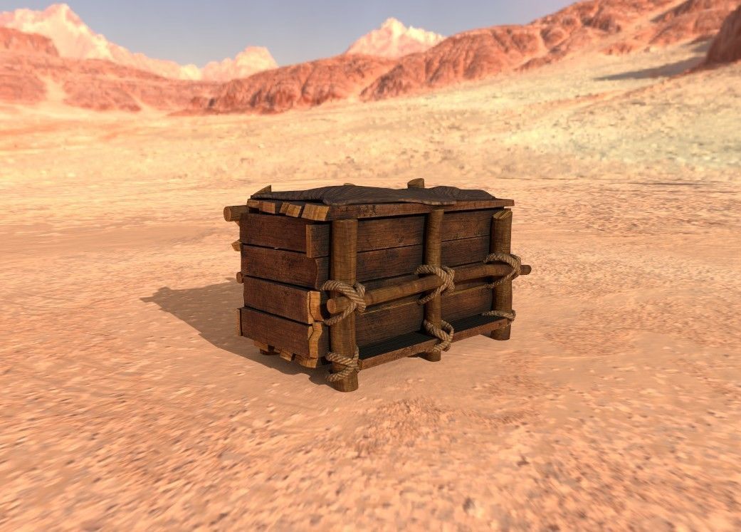 Small Package of Chest Low-poly 3D model_24