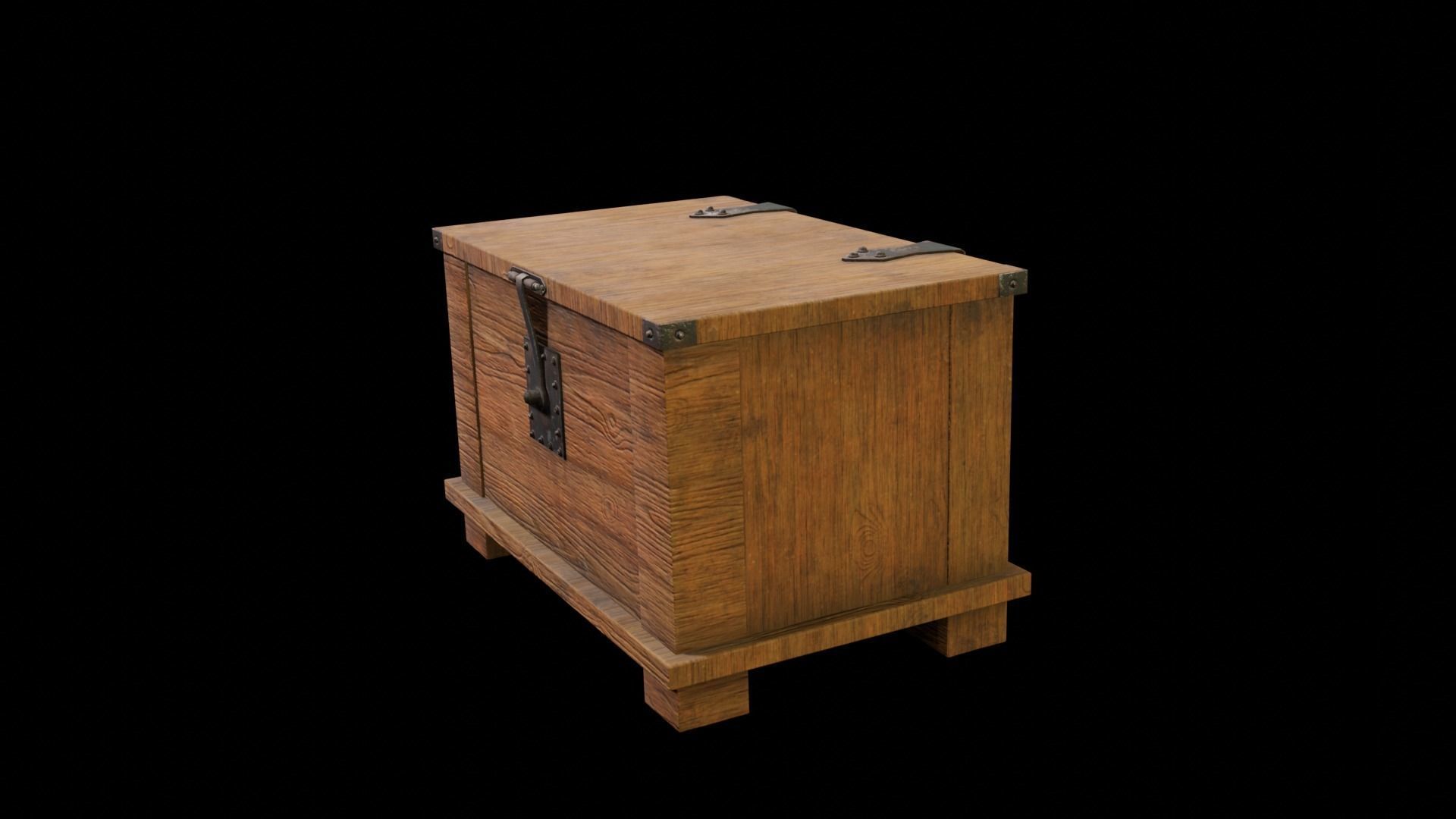 Small Package of Chest Low-poly 3D model_1
