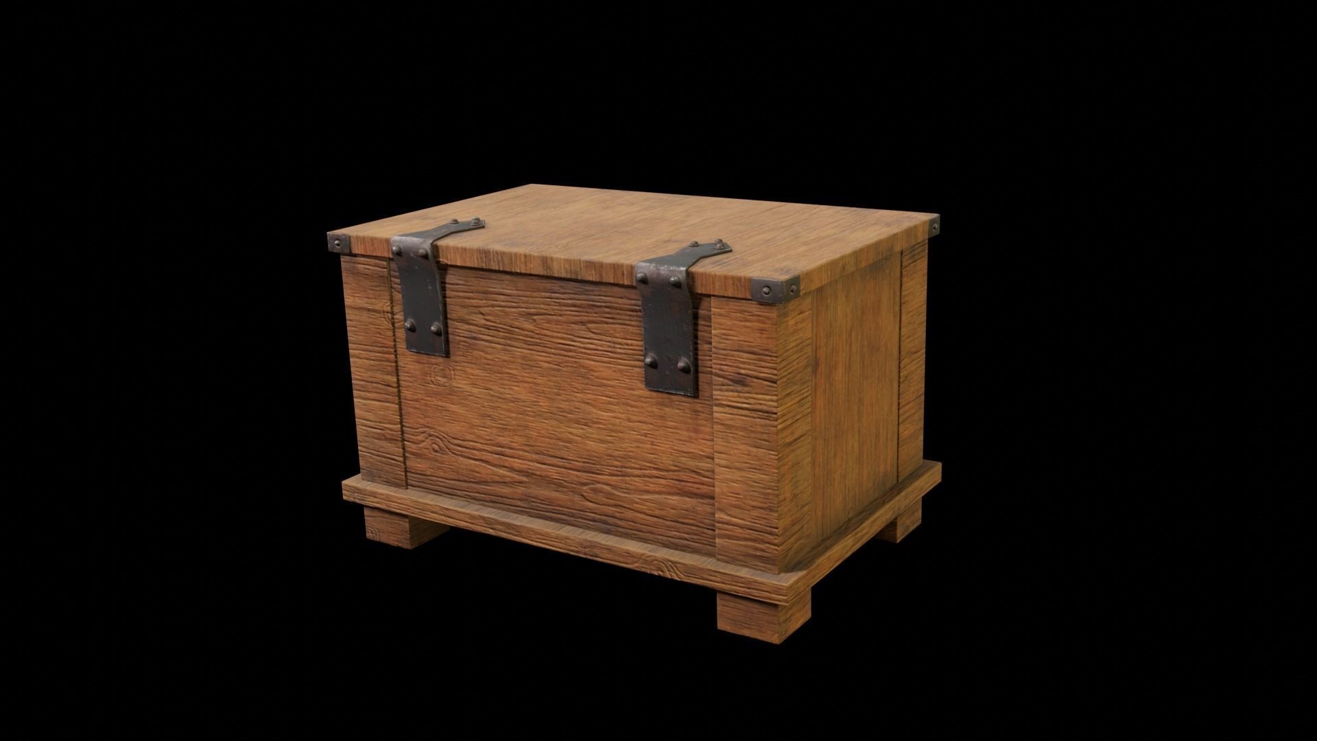 Small Package of Chest Low-poly 3D model_2
