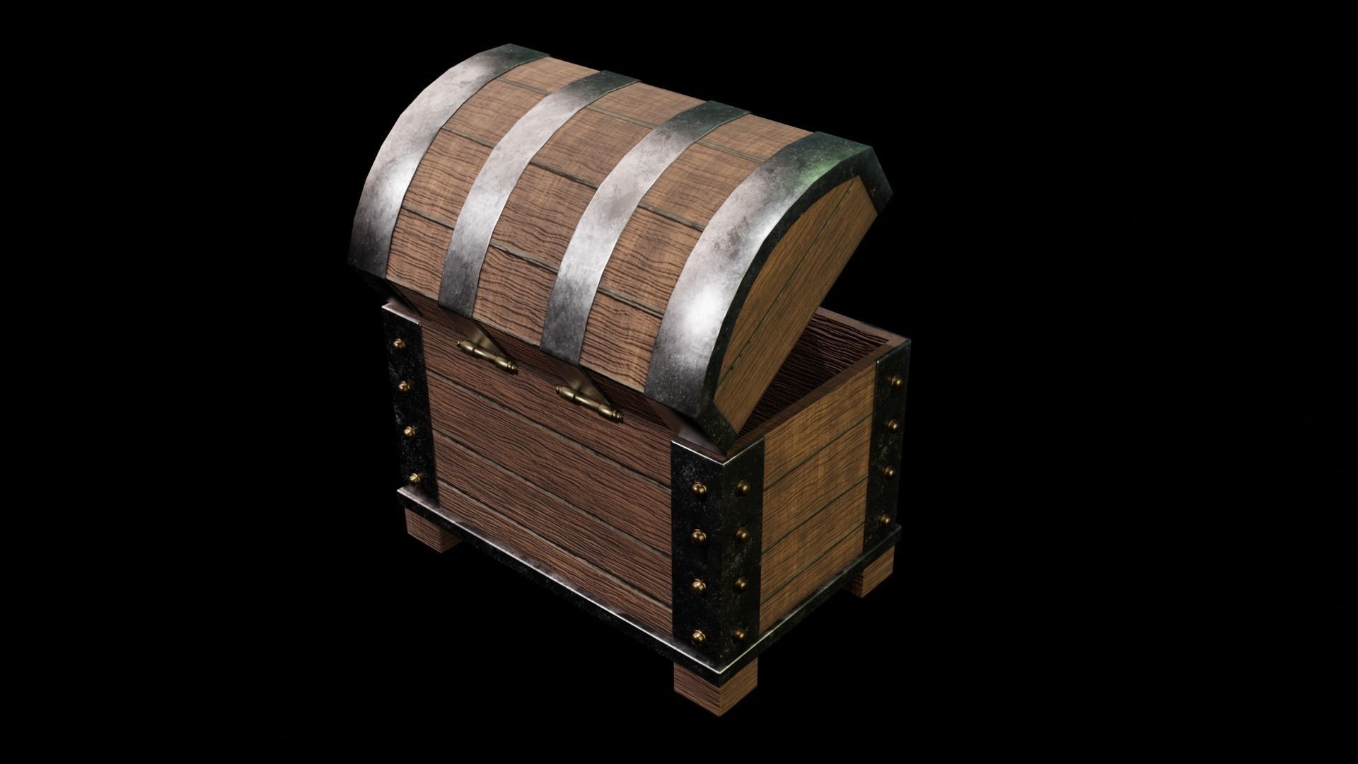 Small Package of Chest Low-poly 3D model_13