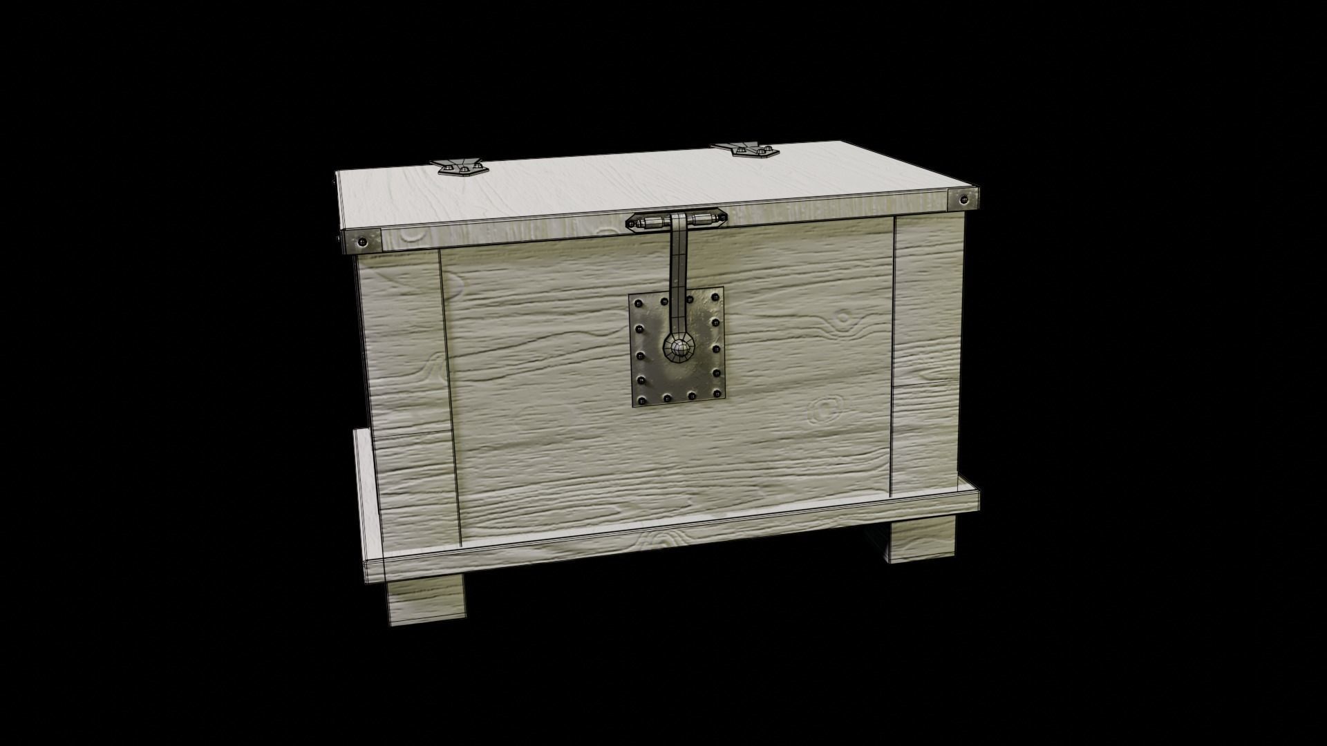 Small Package of Chest Low-poly 3D model_5