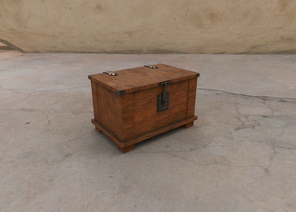 Small Package of Chest Low-poly 3D model_7