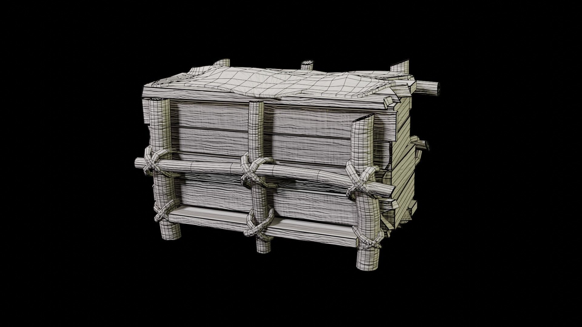 Small Package of Chest Low-poly 3D model_22