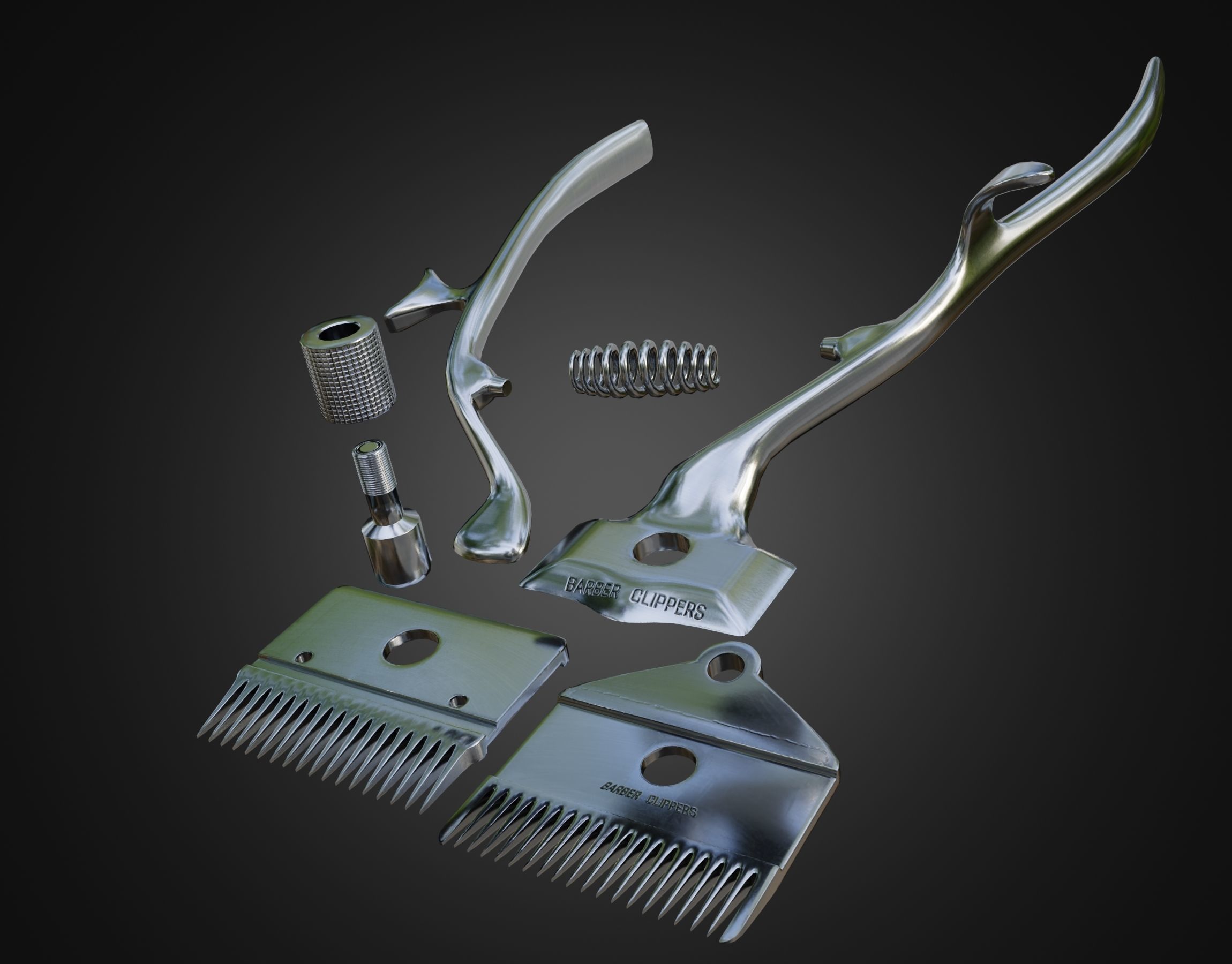 Vintage manual hair clippers 3D model CGTrader