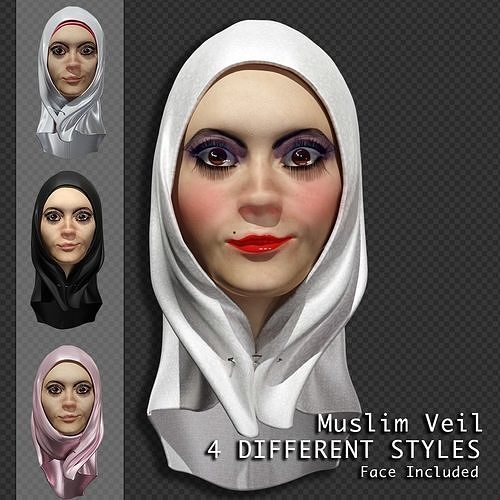 Muslim Arab Veil Collection Free 3D model