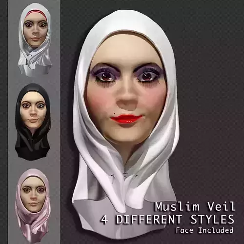 Muslim Arab Veil Collection Free 3D model