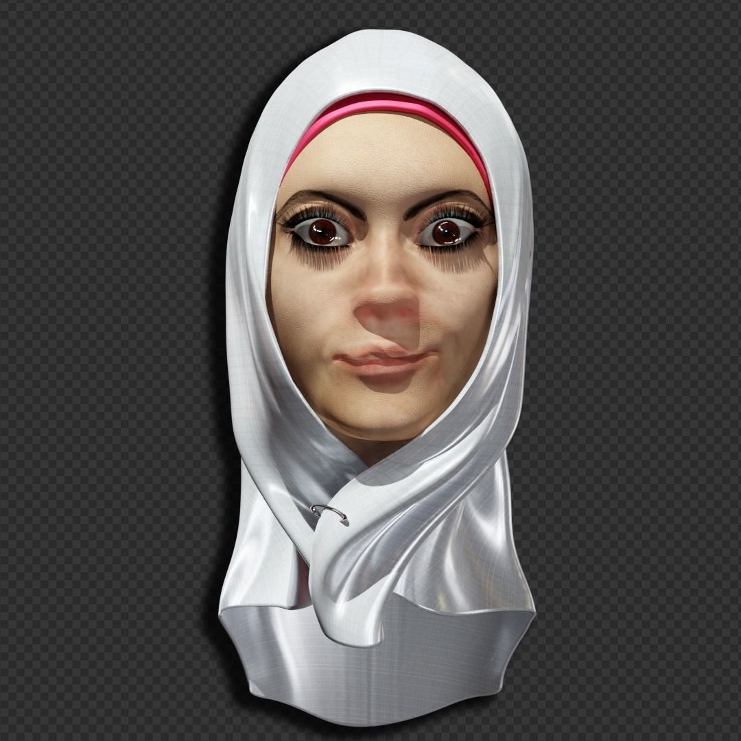 Muslim Arab Veil Collection Free 3D model_3