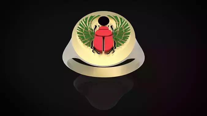 anello scarabeo 3D print model