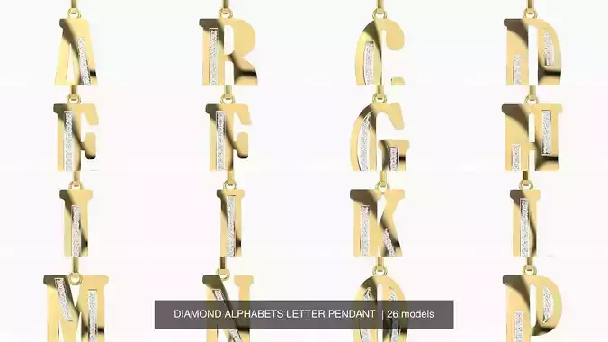 DIAMOND ALPHABETS LETTER PENDANT 