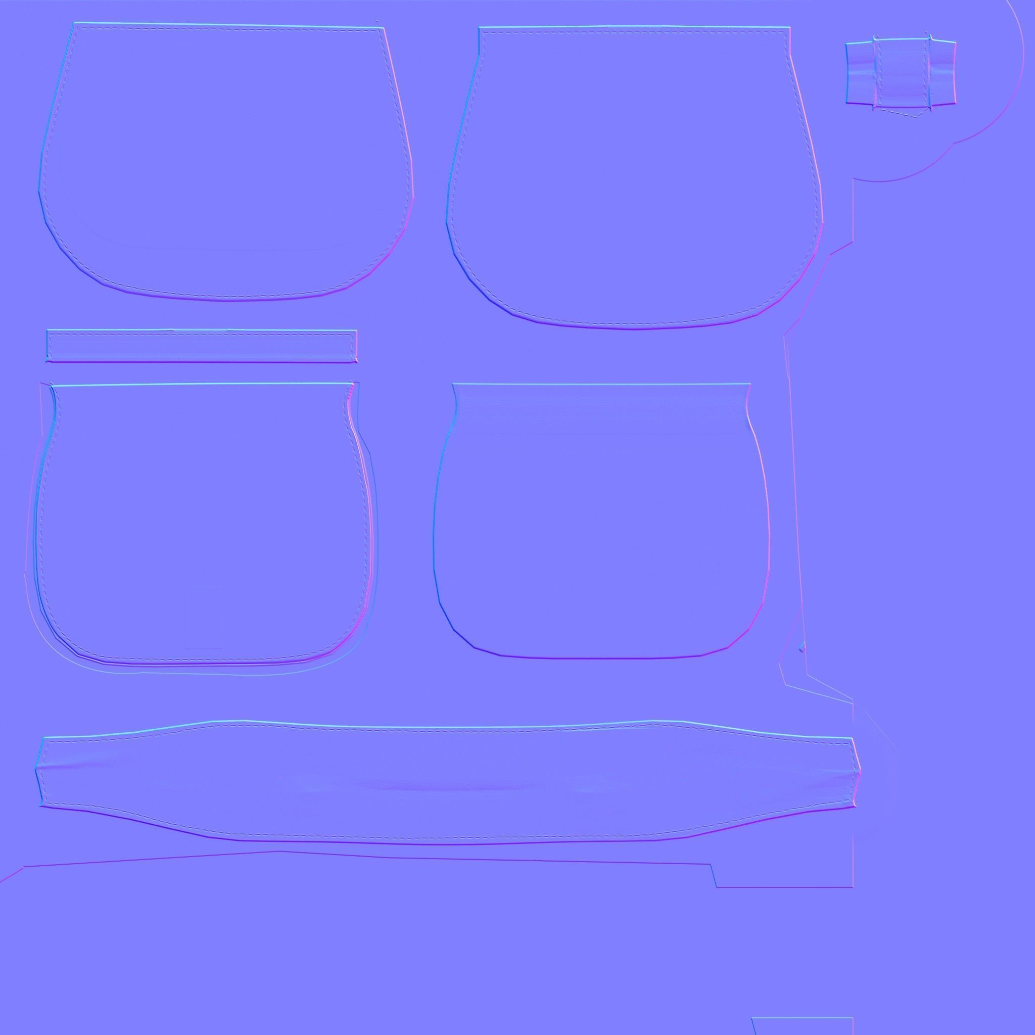 Hand Bag Low-poly 3D model_9