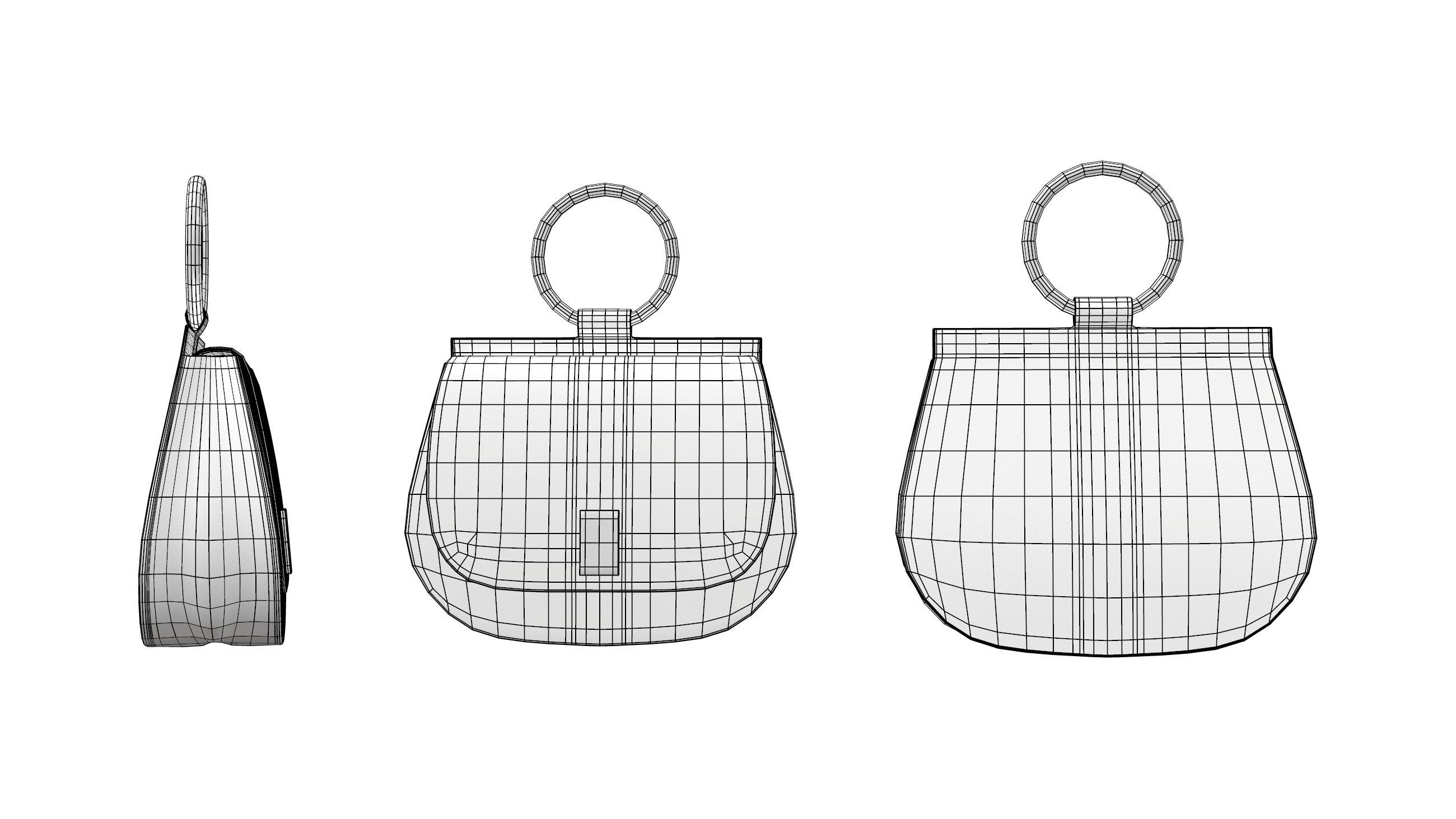 Hand Bag Low-poly 3D model_6