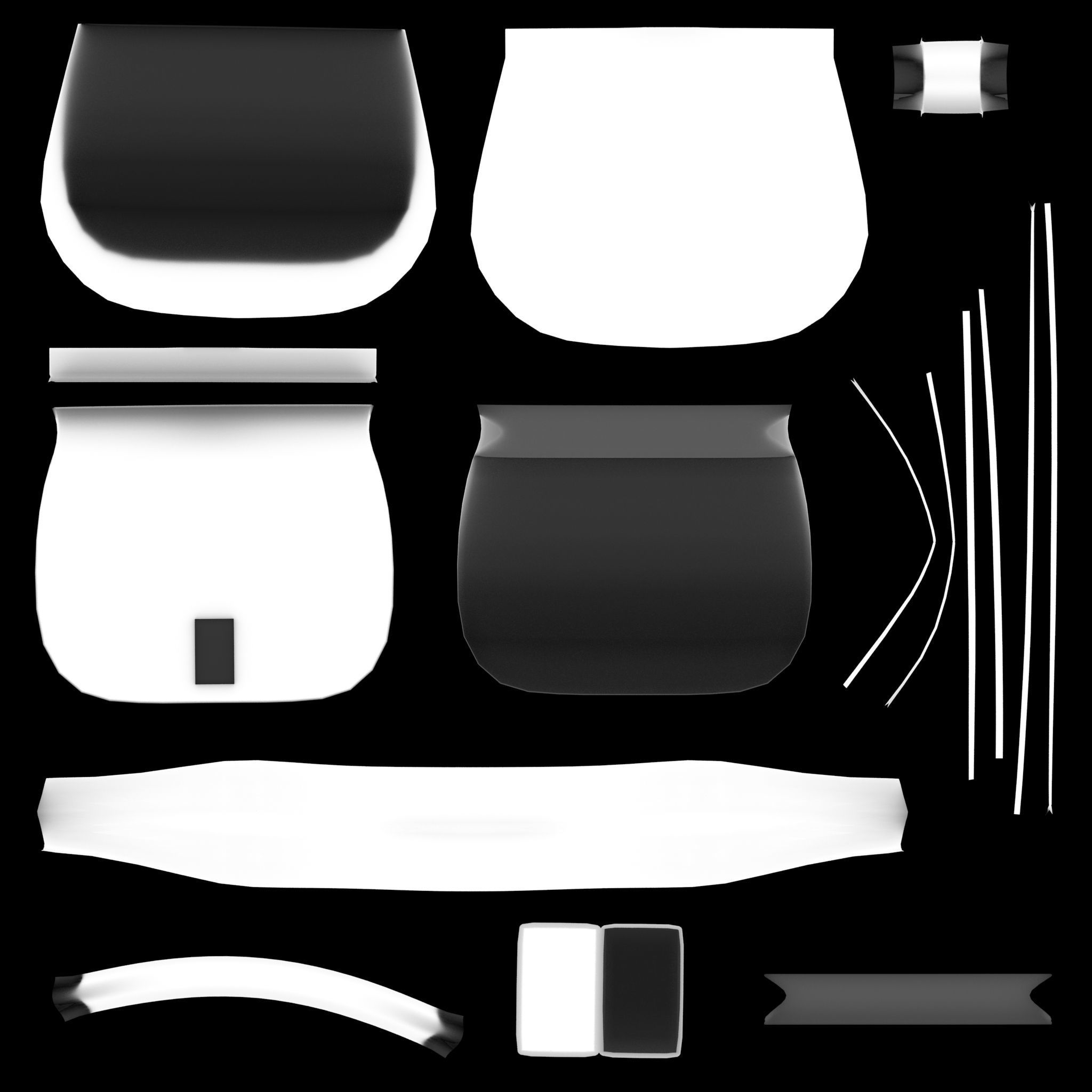 Hand Bag Low-poly 3D model_11