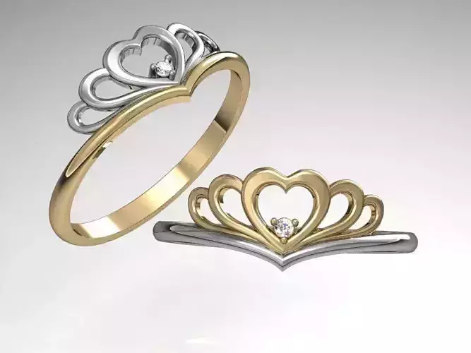 Set Ring crown ready for 3d print