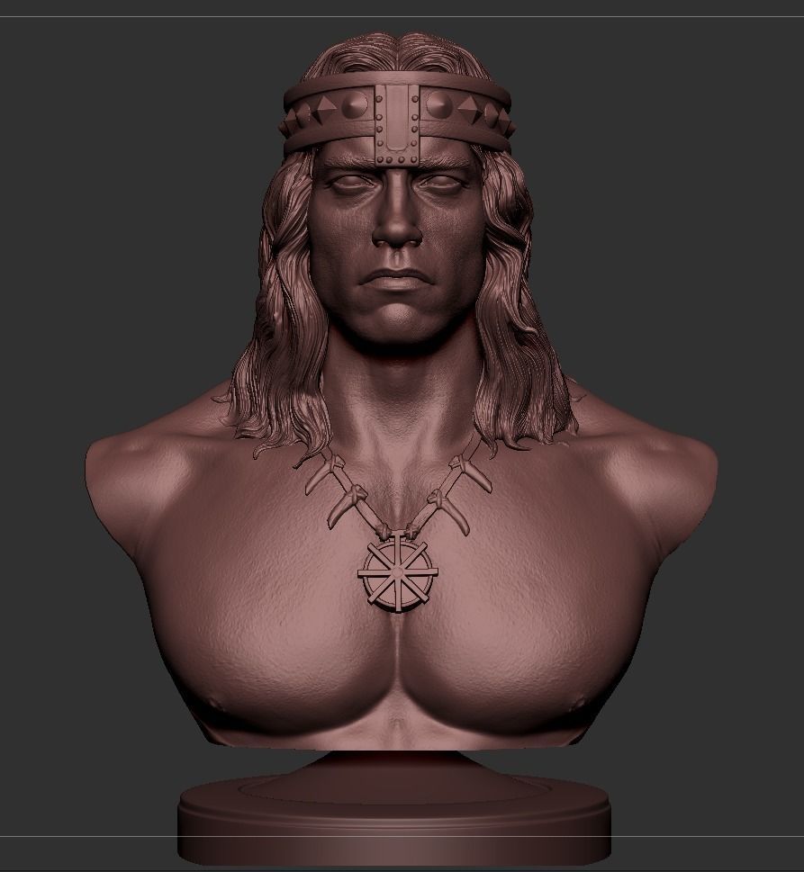 Conan - Arnold Schwarzenegger Bust 3D print model_4