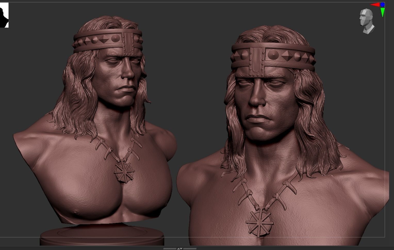 Conan - Arnold Schwarzenegger Bust 3D print model_11
