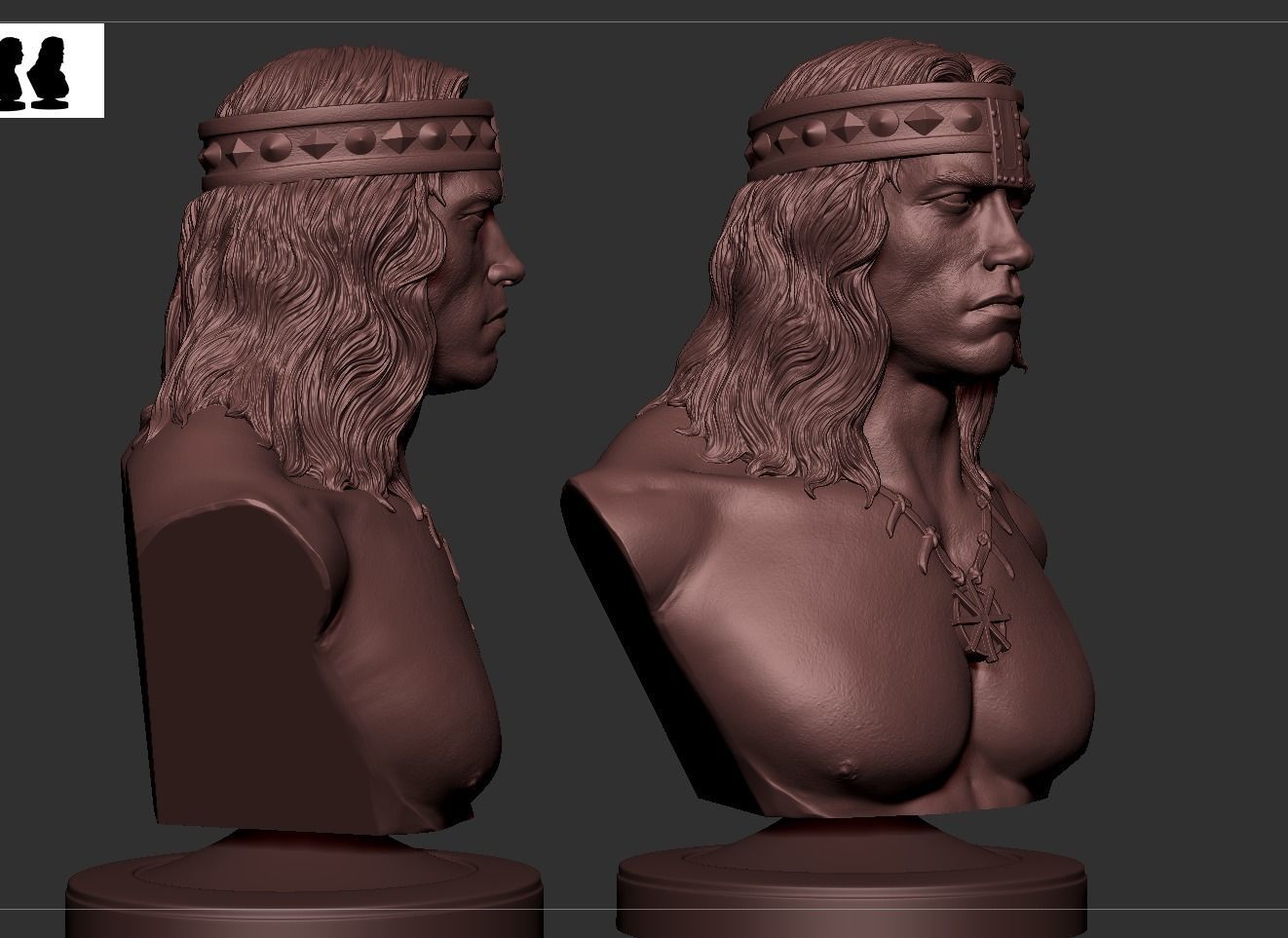 Conan - Arnold Schwarzenegger Bust 3D print model_8