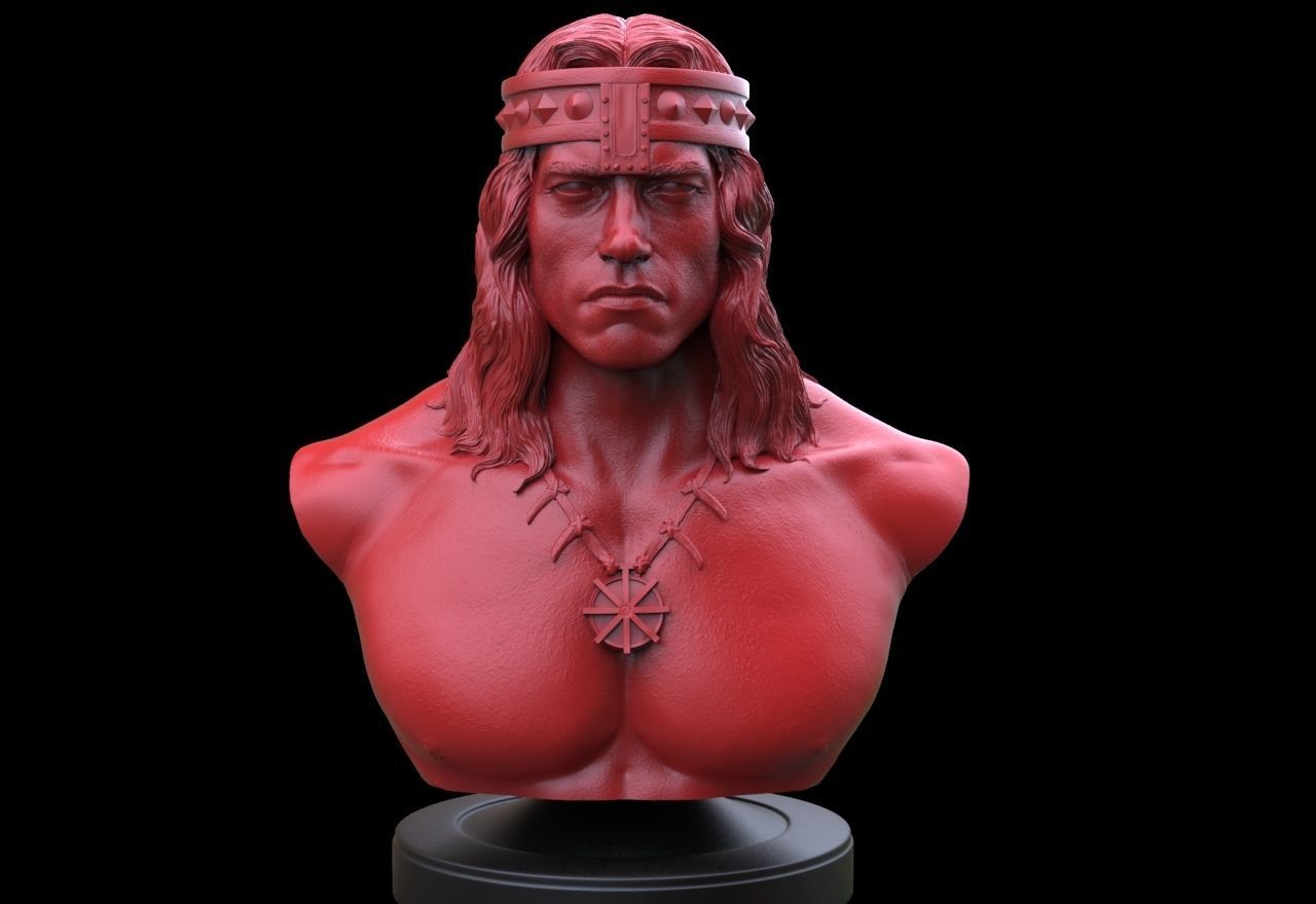 Conan - Arnold Schwarzenegger Bust 3D print model_2
