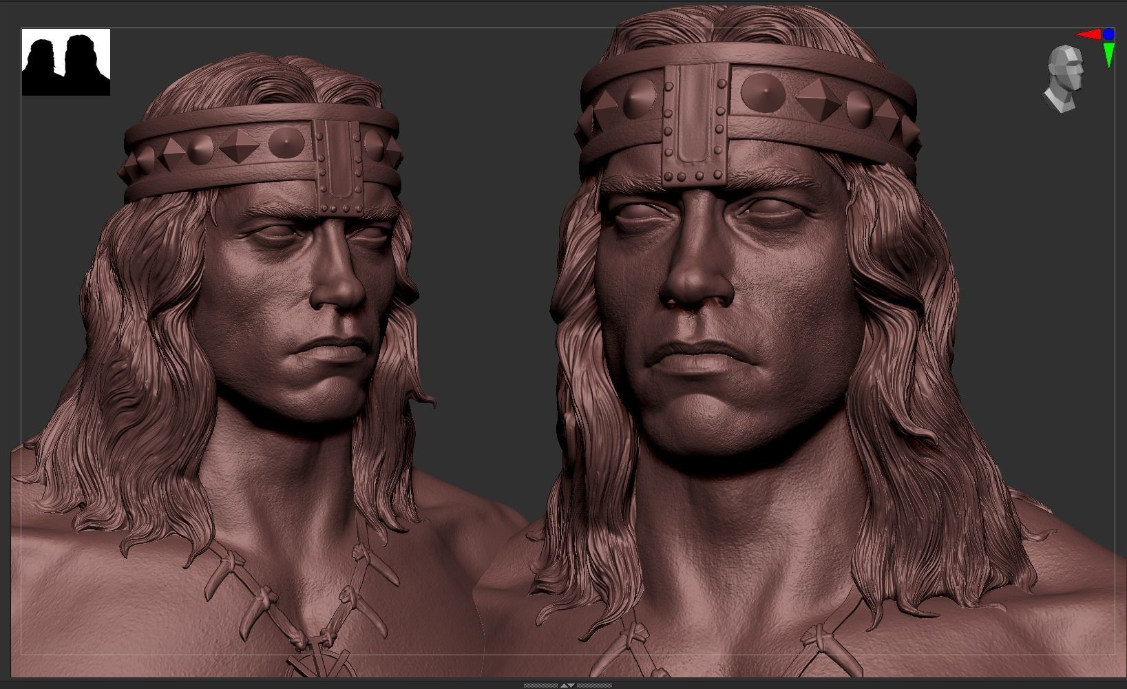Conan - Arnold Schwarzenegger Bust 3D print model_9