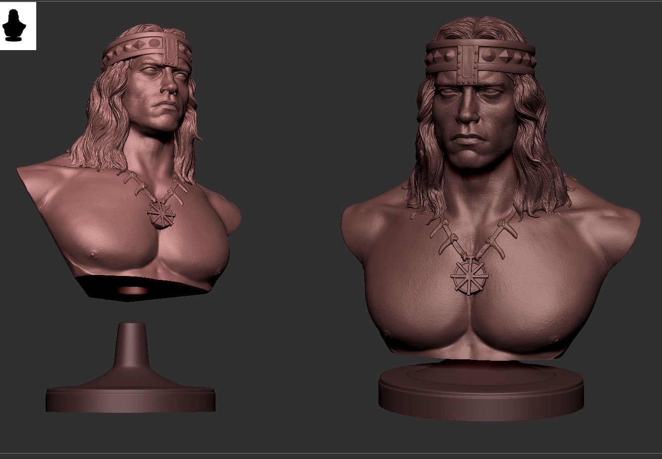 Conan - Arnold Schwarzenegger Bust 3D print model_13