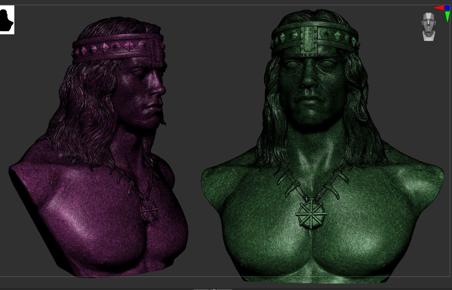 Conan - Arnold Schwarzenegger Bust 3D print model_15