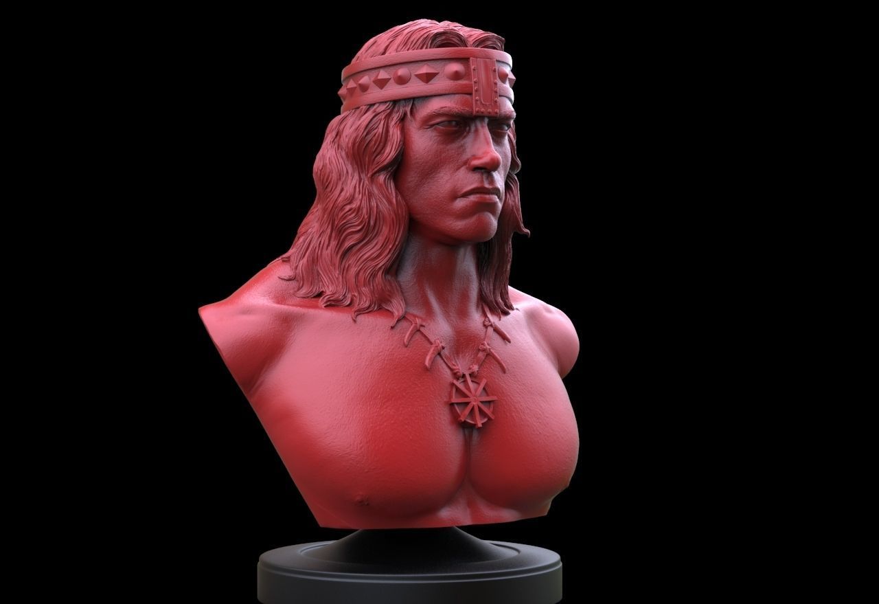 Conan - Arnold Schwarzenegger Bust 3D print model_1