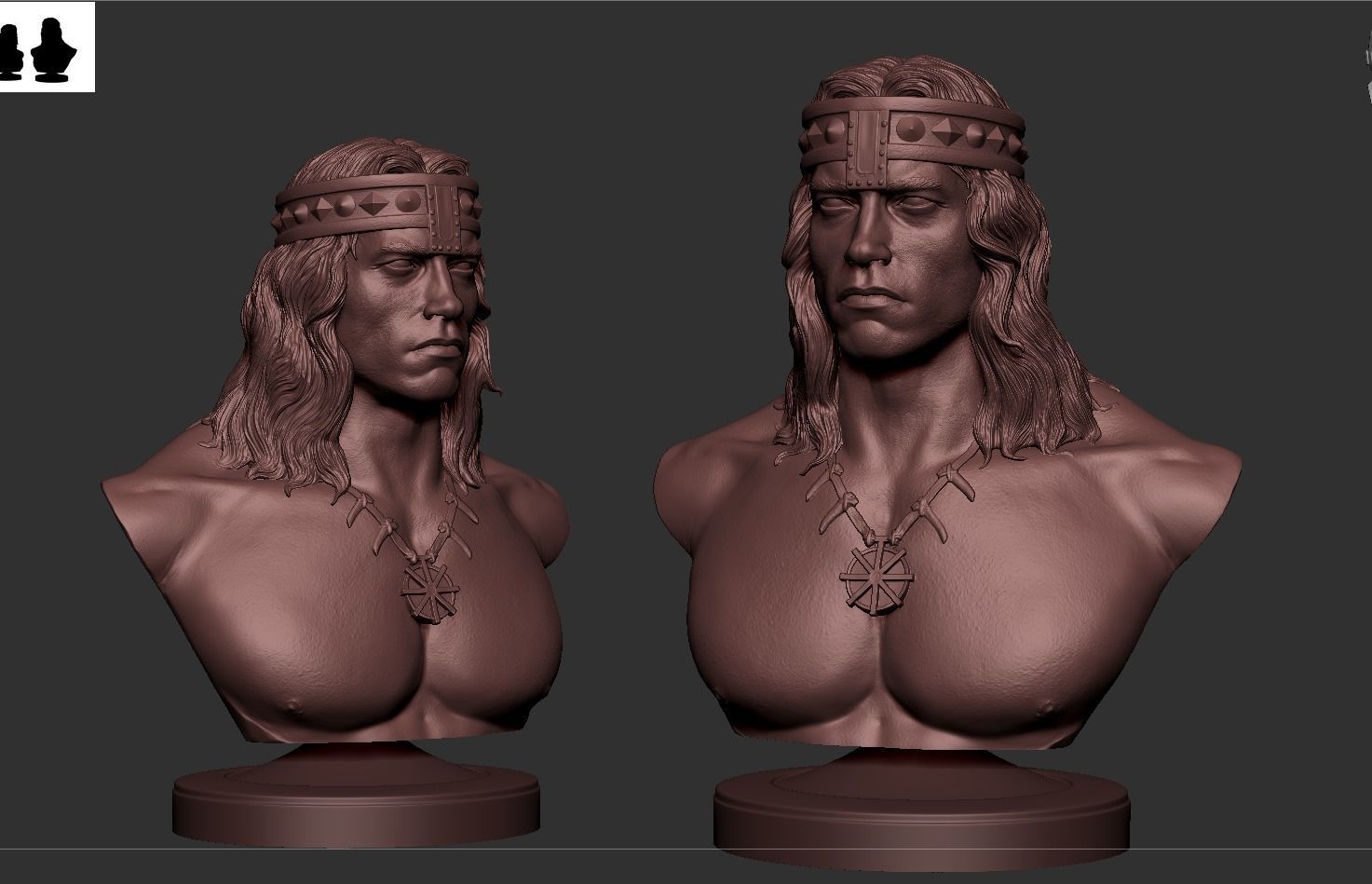 Conan - Arnold Schwarzenegger Bust 3D print model_10