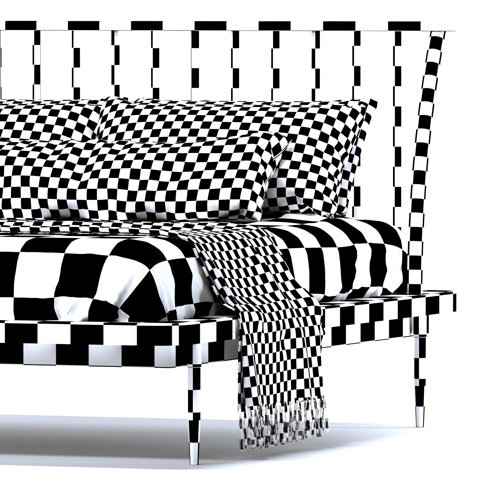 bed - chic mid bed 3D model_4