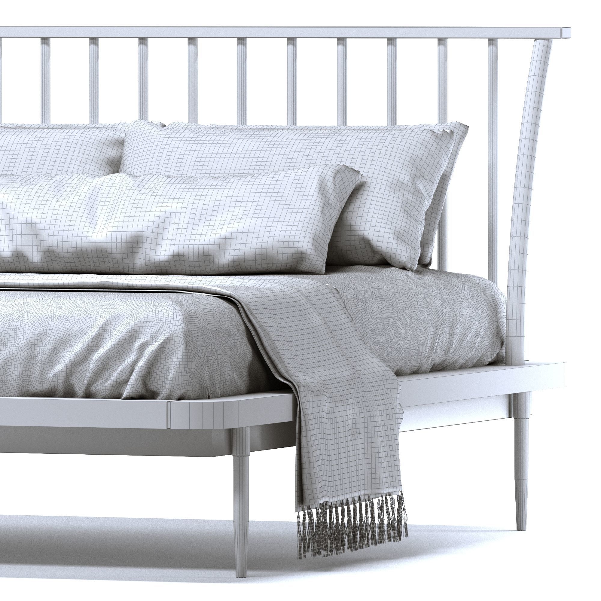 bed - chic mid bed 3D model_2