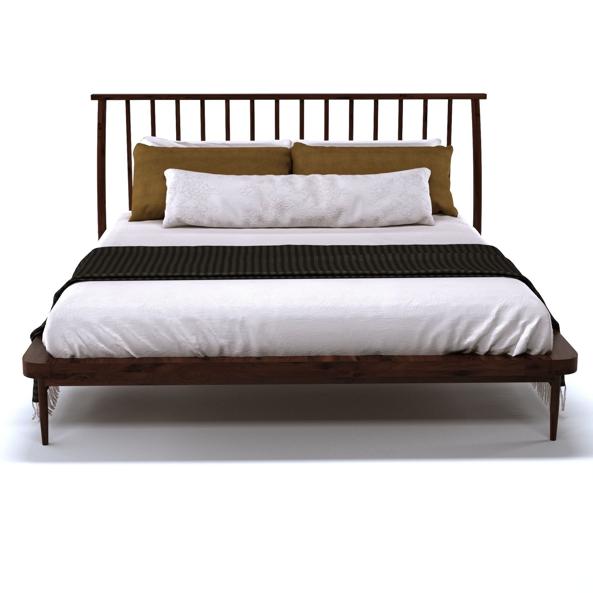 bed - chic mid bed 3D model_3