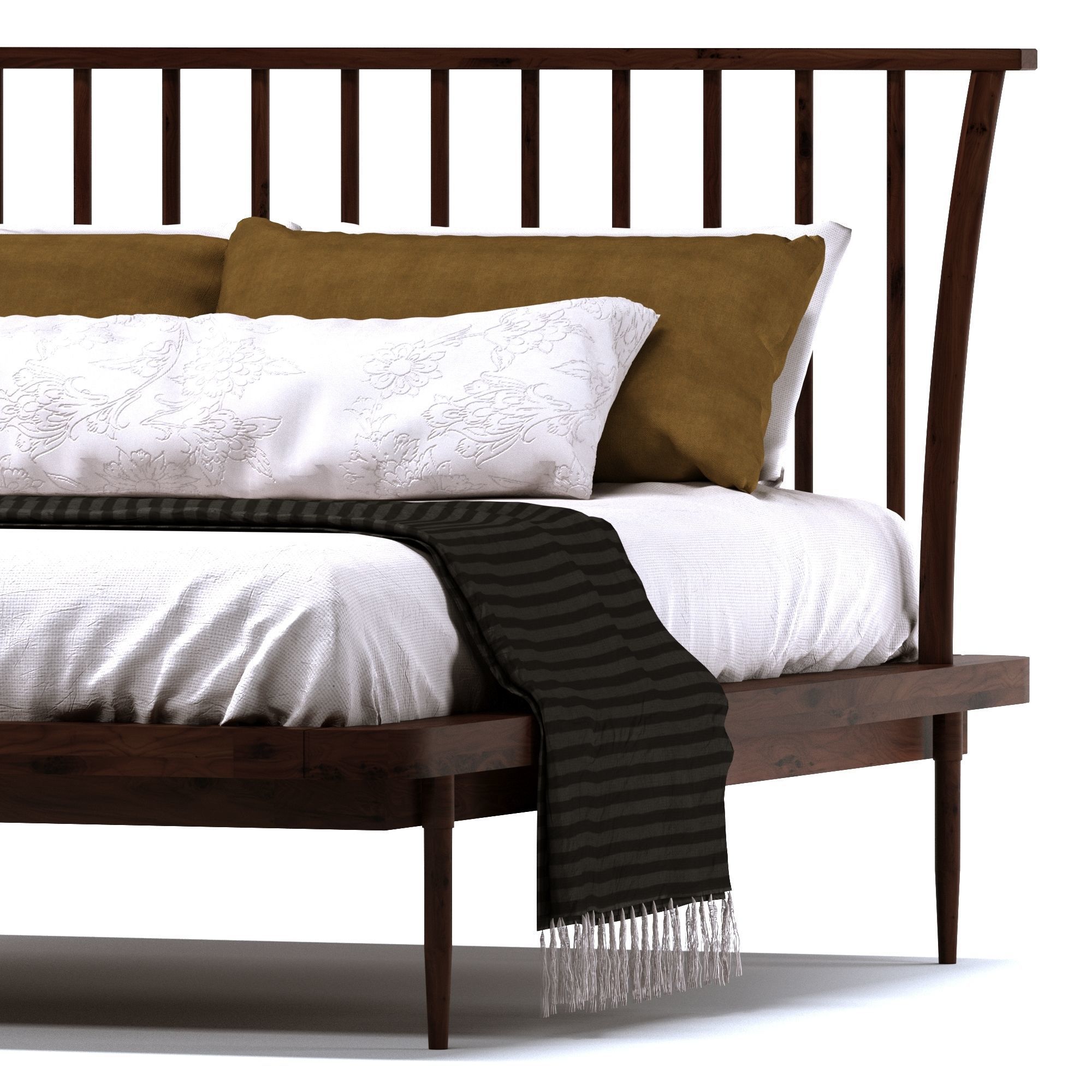 bed - chic mid bed 3D model_1