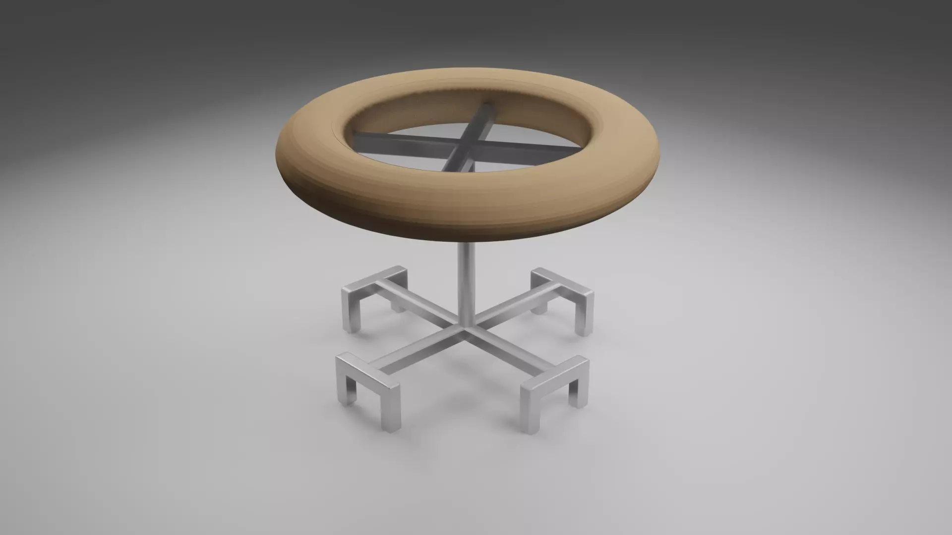 Table stool with circular base Free 3D model