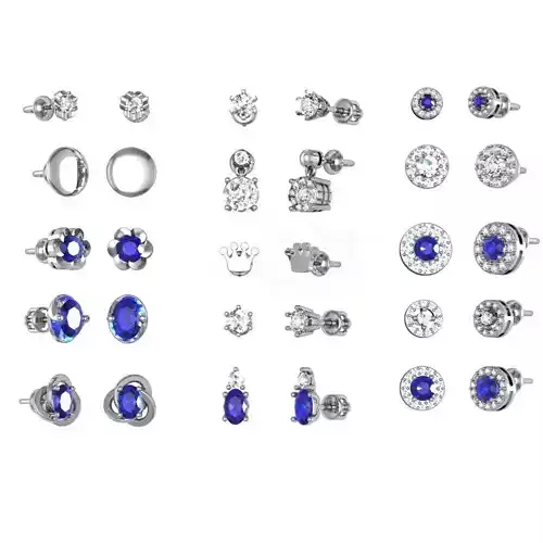 Set earring ready for 3d print