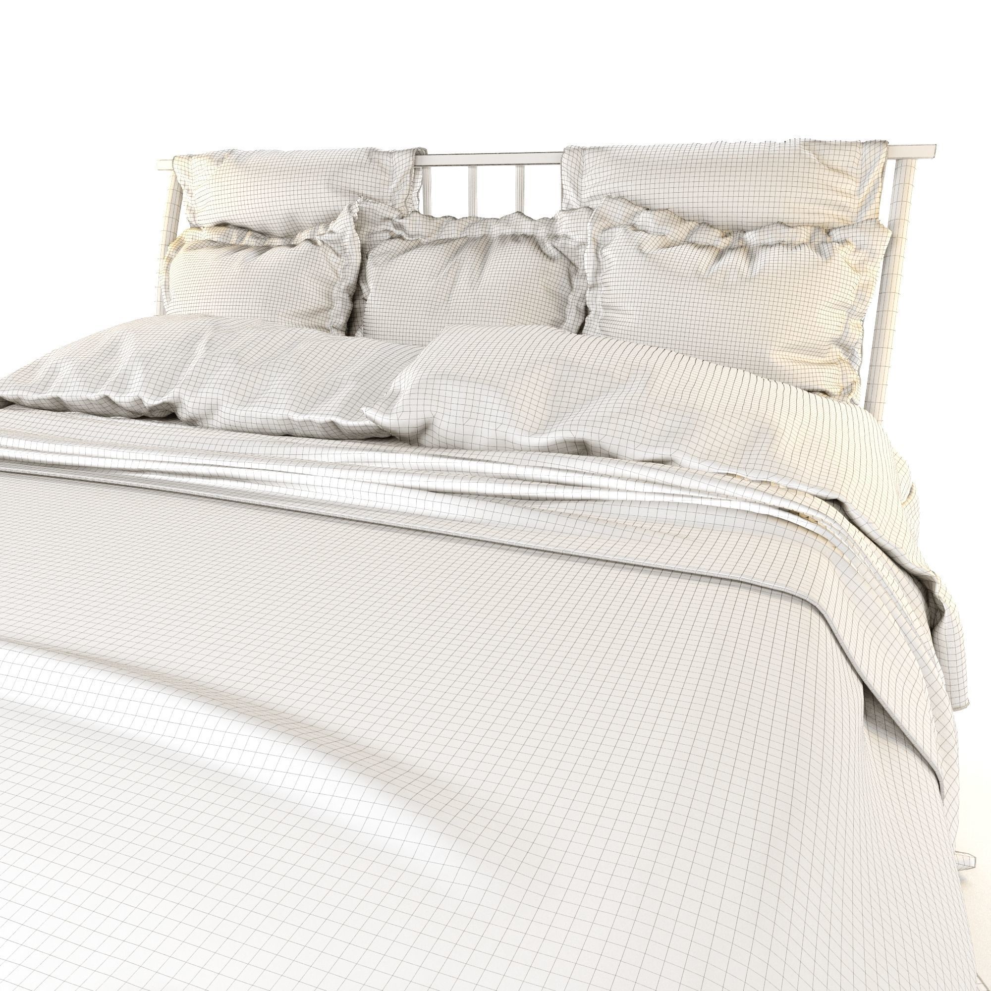 bed - chic mid bed-01  3D model_4