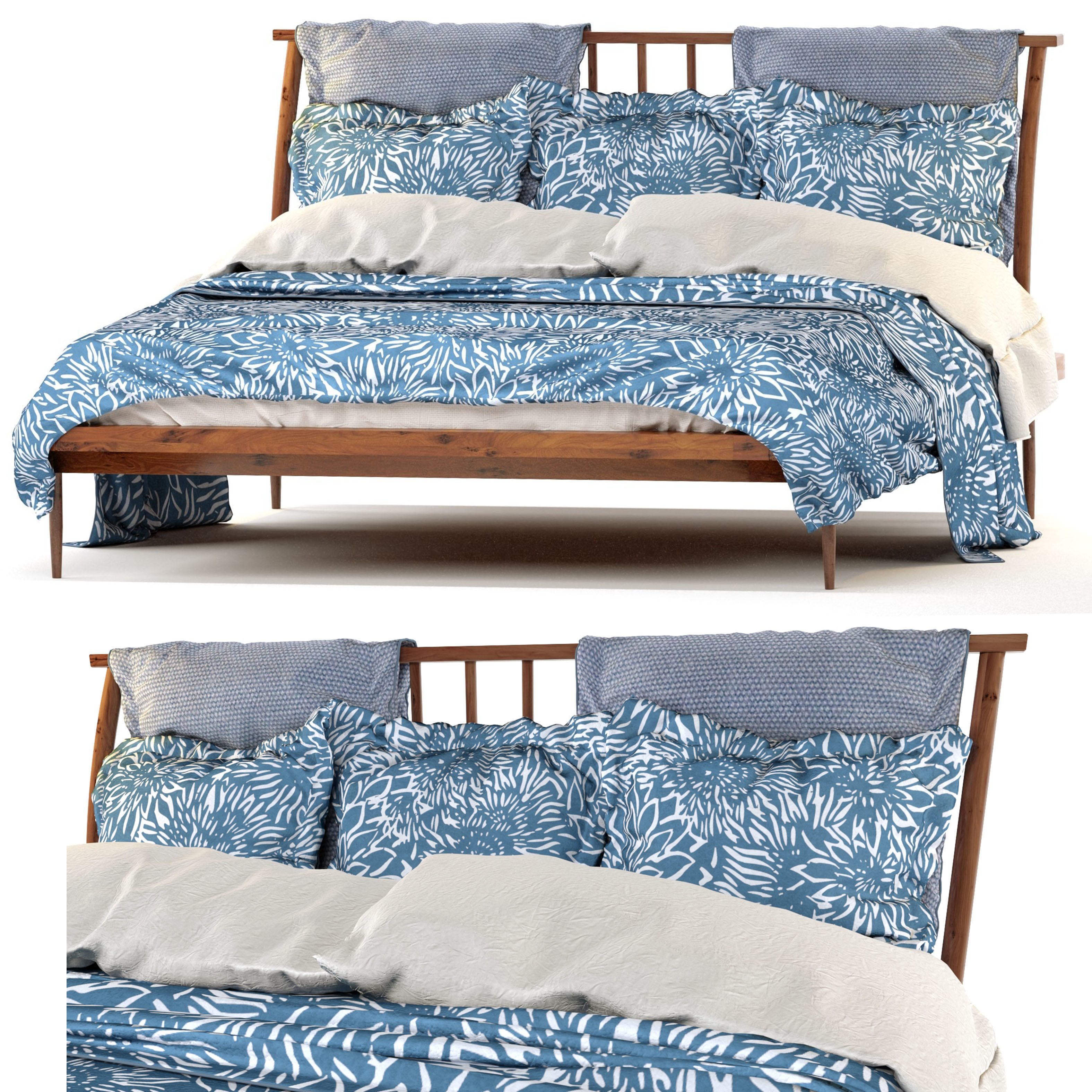 bed - chic mid bed-01  3D model_2