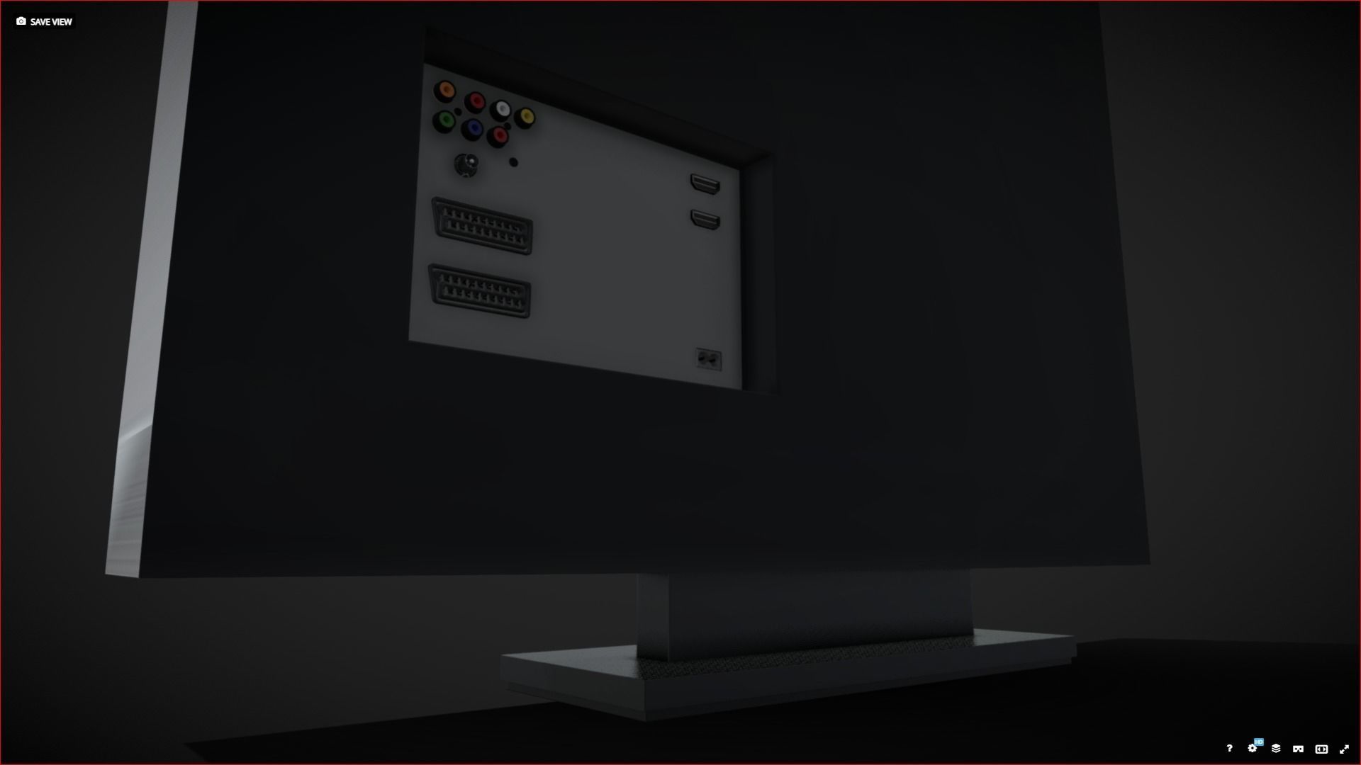 Generic Plasma TV Low-poly 3D model_1
