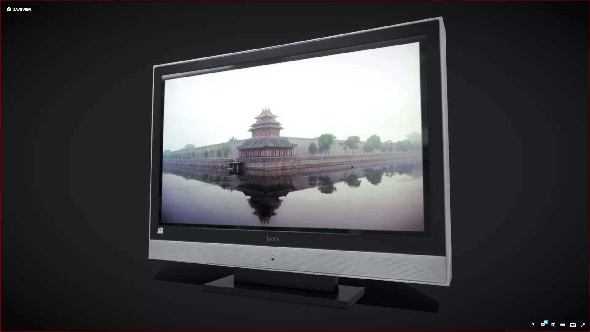 Generic Plasma TV Low-poly 3D model_0