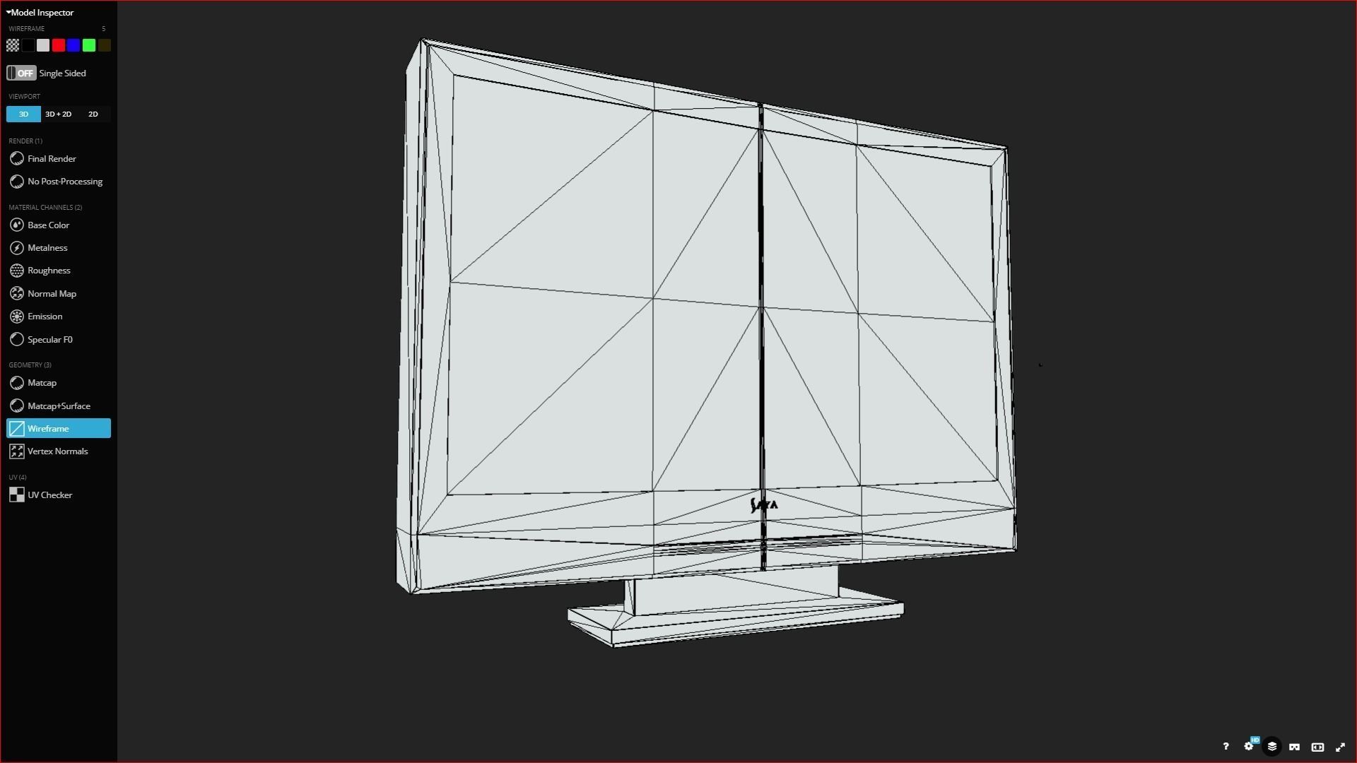 Generic Plasma TV Low-poly 3D model_2