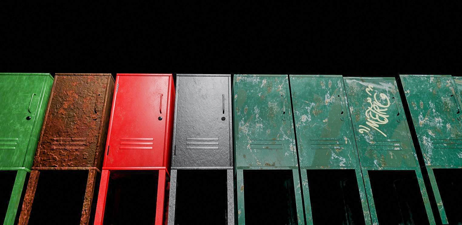 Locker Set 3D Model Low-poly 3D model_4