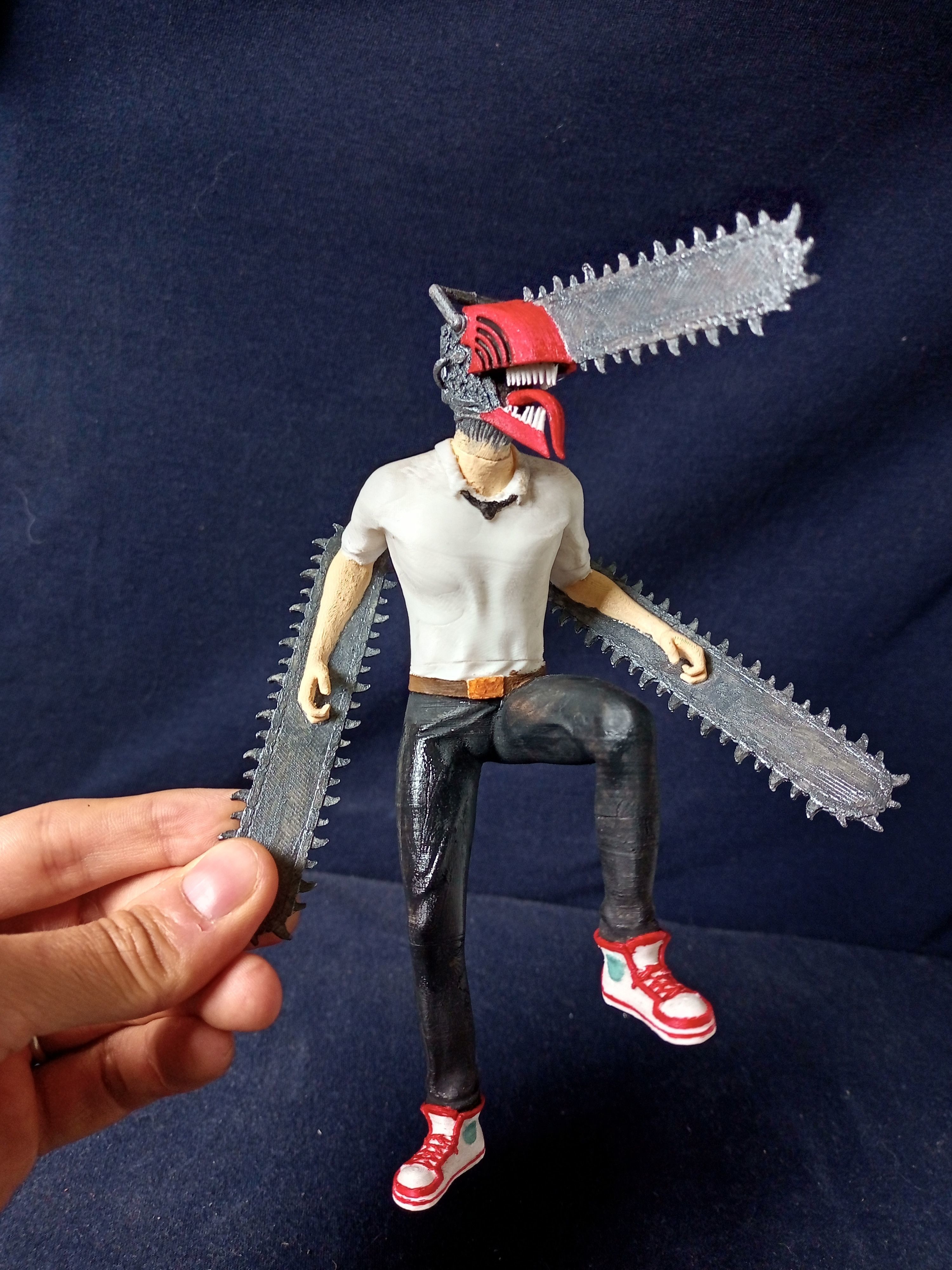 Chainsaw man Diorama Denji vs zombie 3D print model_8