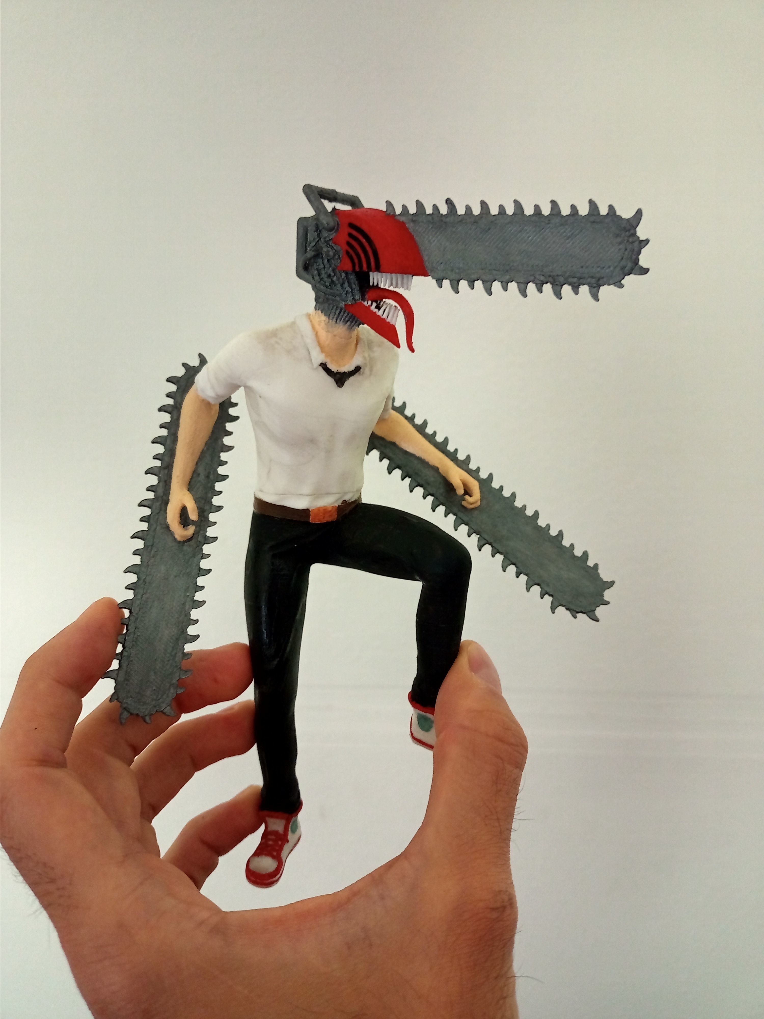 Chainsaw man Diorama Denji vs zombie 3D print model_7