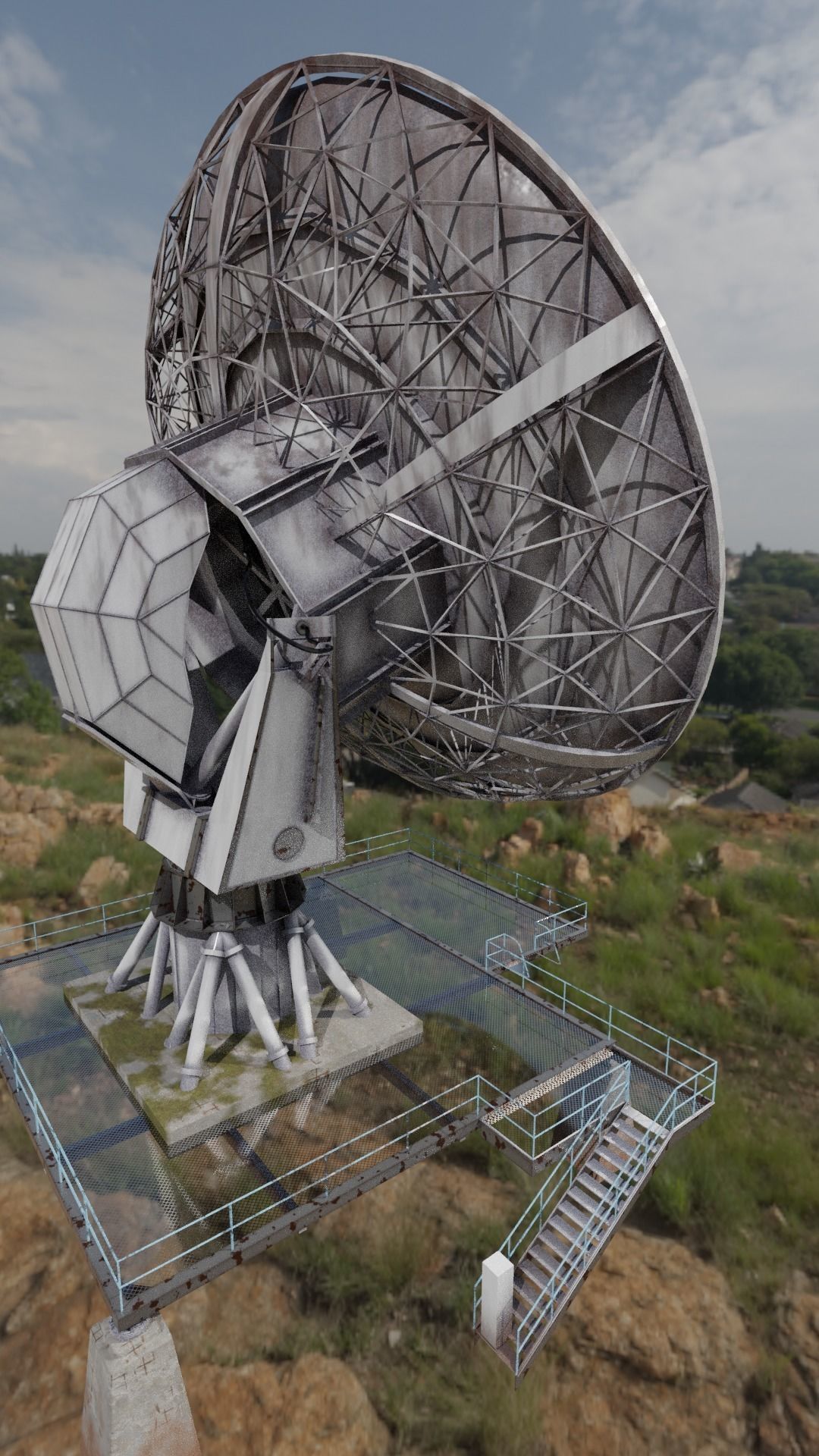 Satellite Antenna Free low-poly 3D model_2