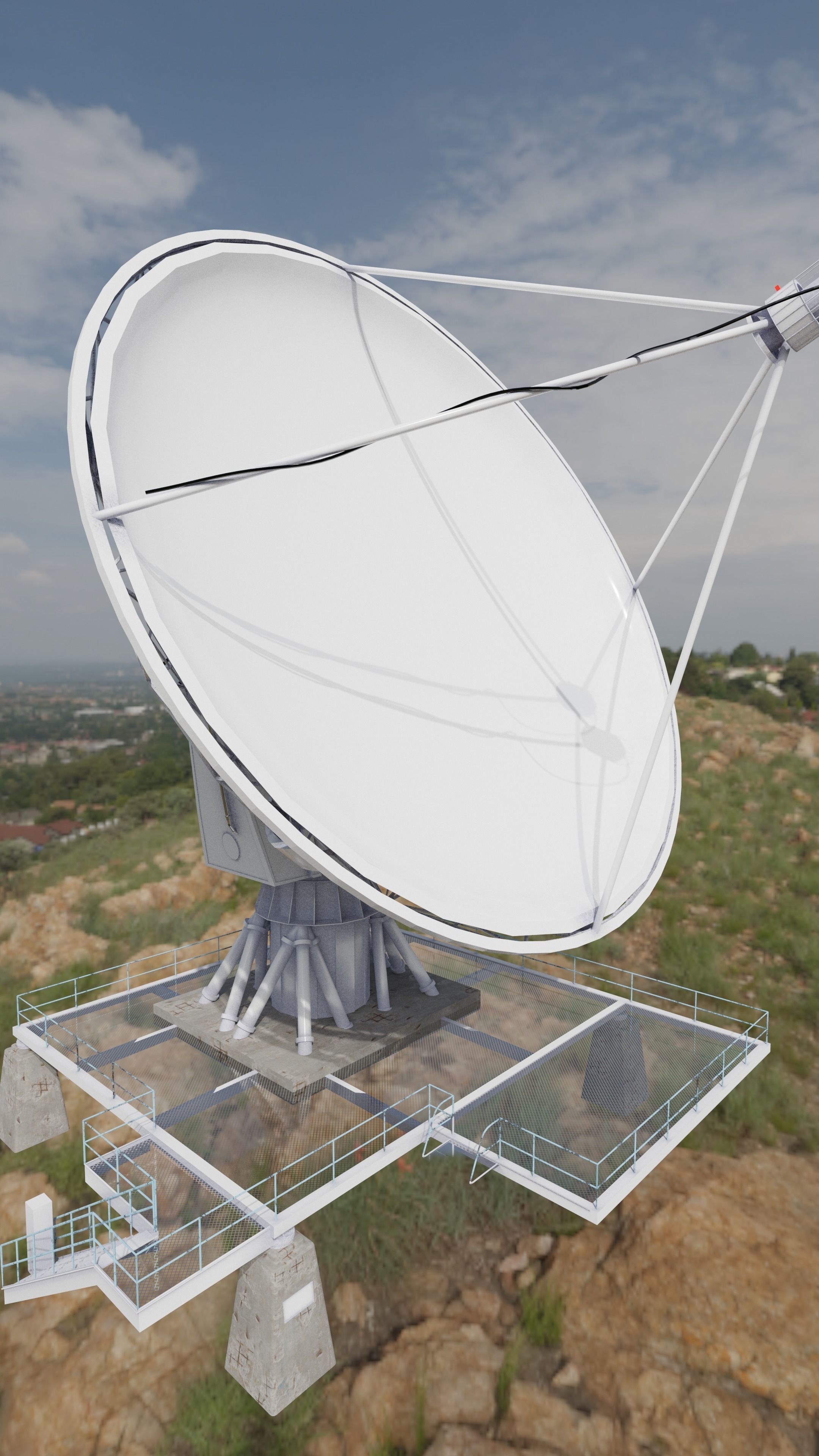 Satellite Antenna Free low-poly 3D model_4