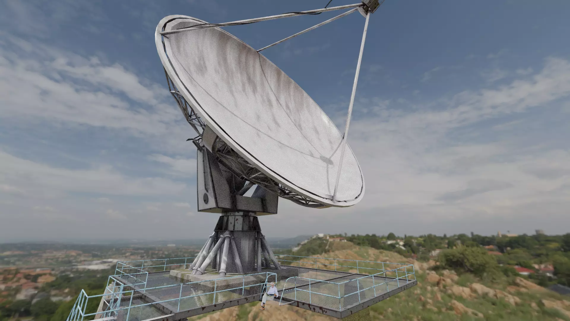 Satellite Antenna Free low-poly 3D model_0