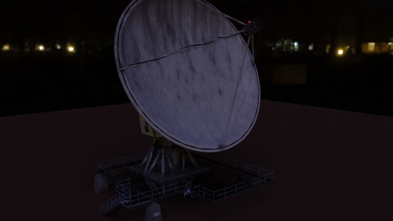 Satellite Antenna Free low-poly 3D model_1