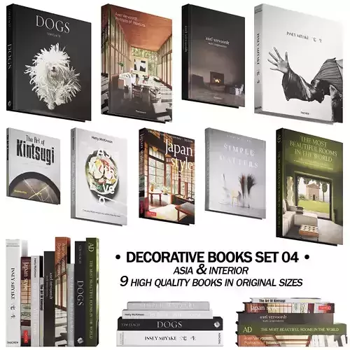 037 Decorative books set 04 Asia and Interior 00 3D model