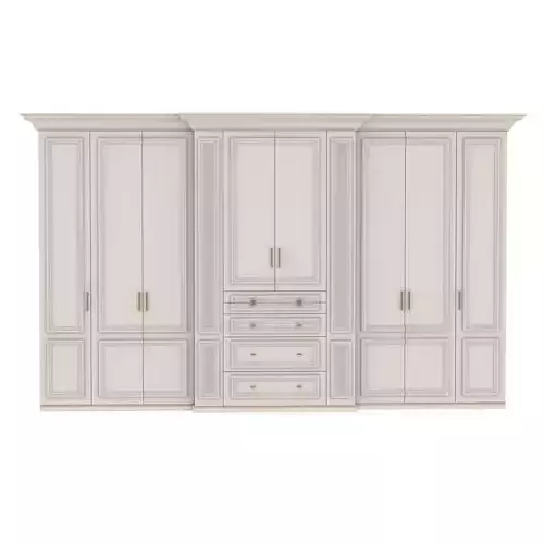 Wardrobe with drawers and doors 3D model